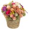 Northlight Wooden Mixed Floral Artificial Spring Arrangement with Pot - 7"
